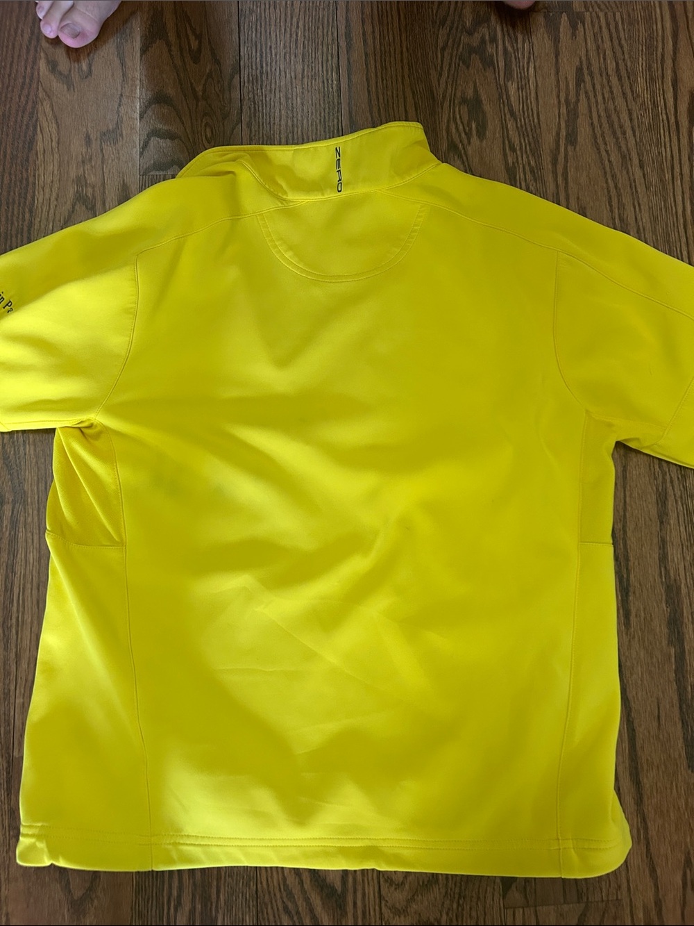 Men's Yellow Half-Zip Performance Jacket- - Picture 5 of 6